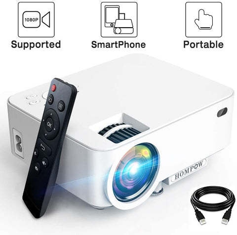 Mini Projector - 3600L Hompow Smartphone Portable Video Projector