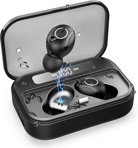 Wireless Earbuds, IPX6 Waterproof Headphones with Portable Charging Case